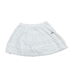 Billabong Womens white Ruffled three Tiered Peasant Mini cover up summer skirt